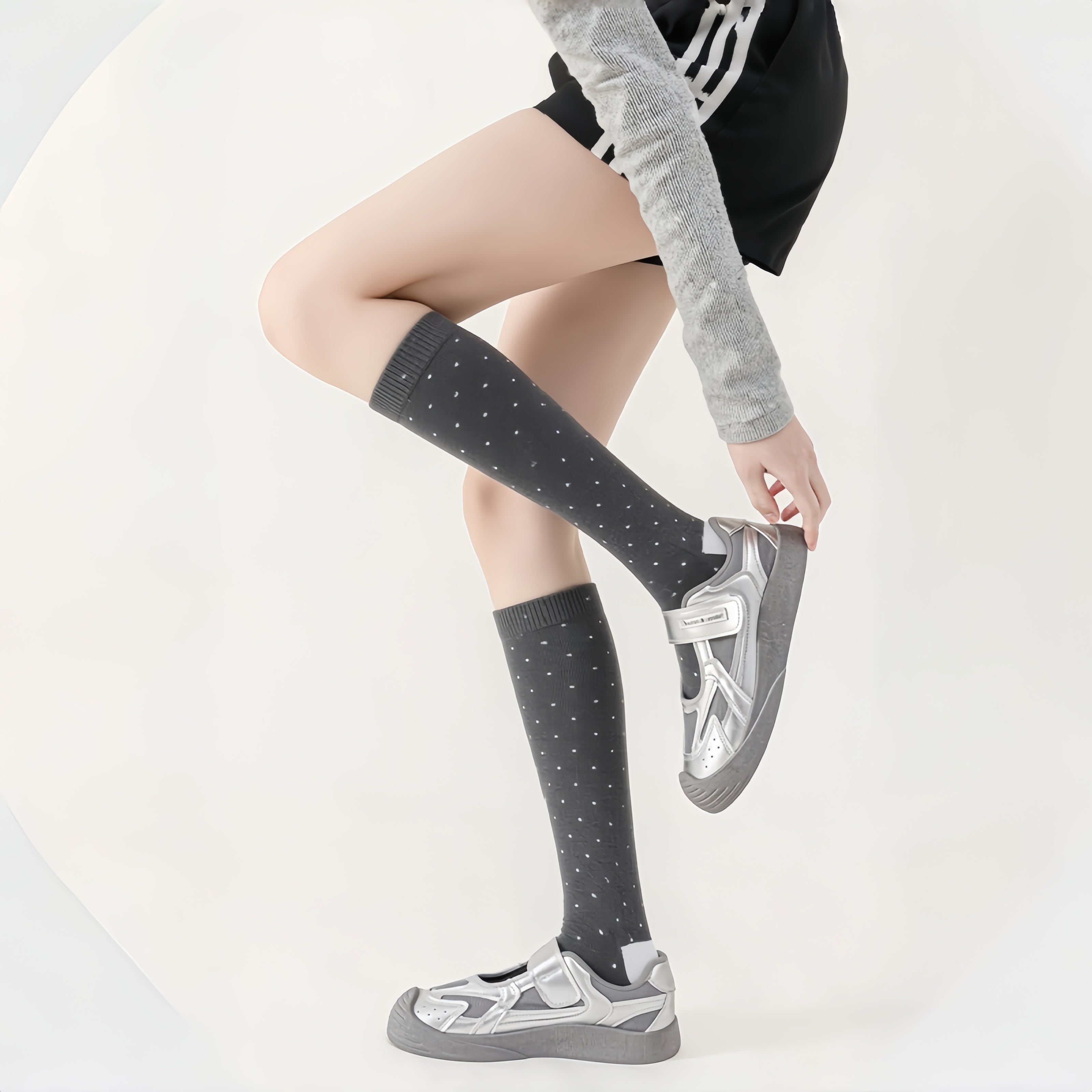 Lissomer AirBamboo Socks-Grey Dots